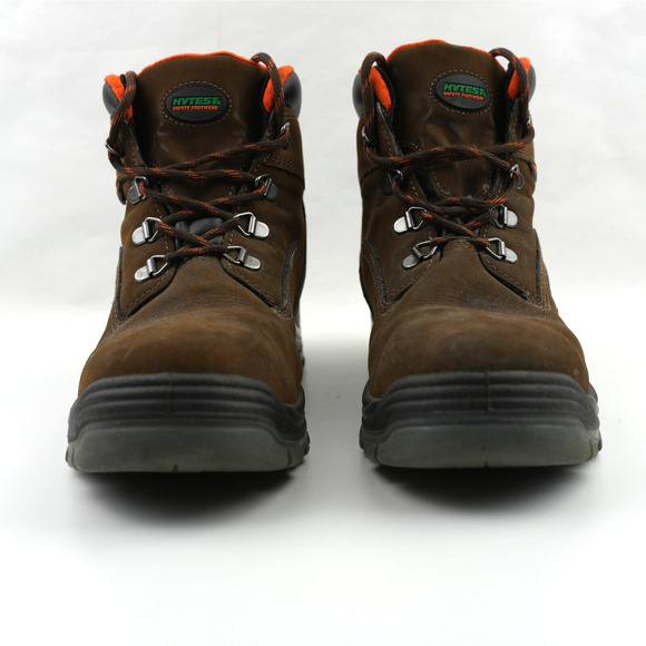Hytest Work Boots Mens 8.5 W Knox K13751 Lace Up Steel Toe Waterproof Brown - Picture 4 of 11